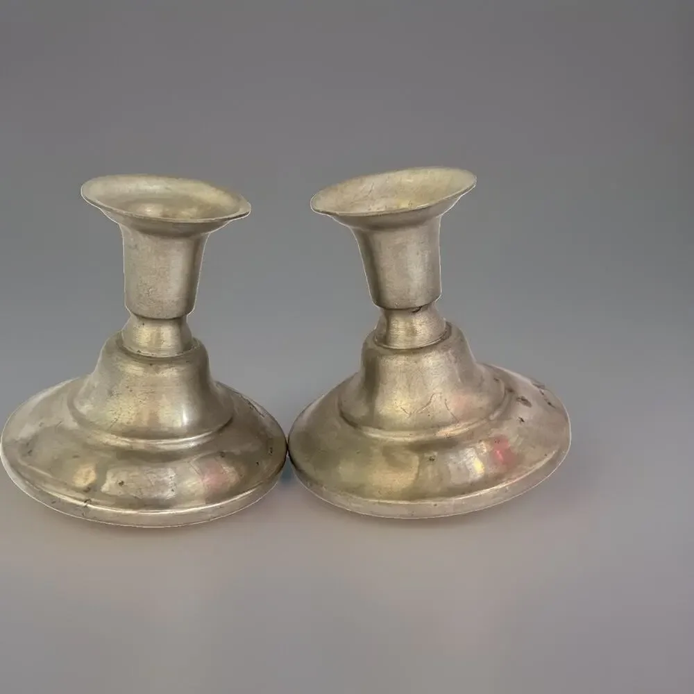 International Pewter Company Weighted Candlesticks Set of 2 Candle Holders 4.25”